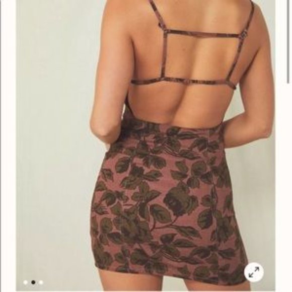 Free People | Bring It Back Printed Slip Mauve Medium - Picture 2 of 10